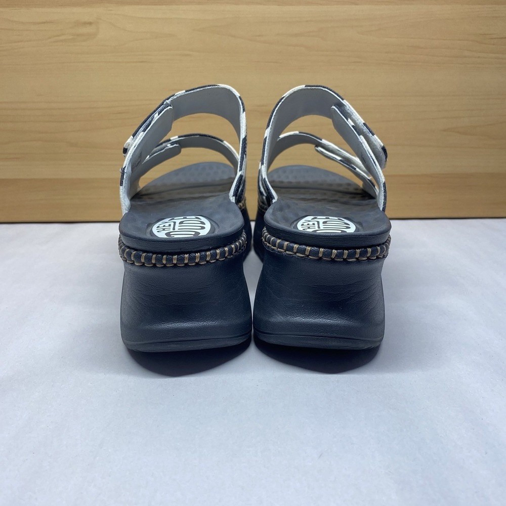 Hey Dude Sandal Womens Sz 10 Delray Classic Platform Slide Whipstitch Black Cow - Picture 5 of 13
